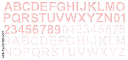 Dotted Alphabet and Numbers Font Set in Calligraphy Style Fonts with Modern Halftone Lettering on White Background