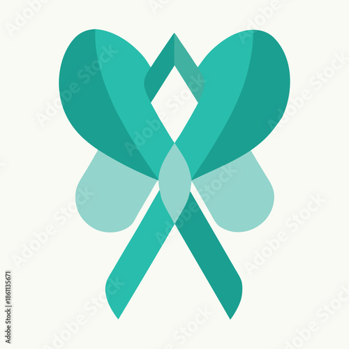 Teal Awareness Ribbon Icon Representing Health Support and Advocacy for Various Social and Medical Causes