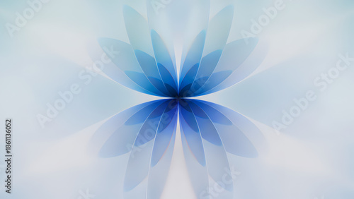 Vibrant blue flower-like design with gradient petals on white background, perfect for creative projects, presentations, or digital media.