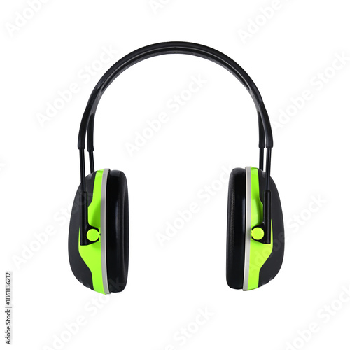 Protective sound-proofing headphones for pilots on an isolated background.