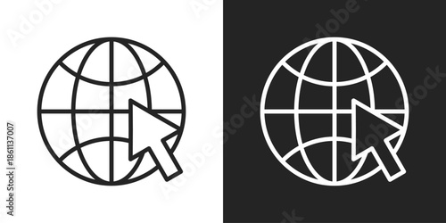 global access Icon In Black And White Line Style