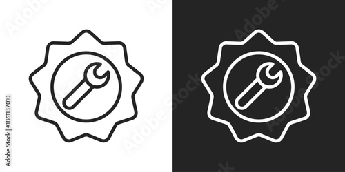 service guarantee Icon In Black And White Line Style