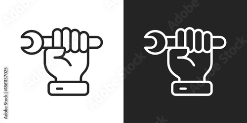 repair service Icon In Black And White Line Style