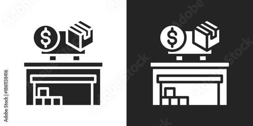 product sales Icon In Black And White Glyph Style