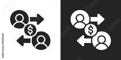 trade exchange Icon In Black And White Glyph Style