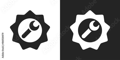 service guarantee Icon In Black And White Glyph Style