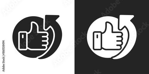 approval Icon In Black And White Glyph Style