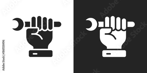 repair service Icon In Black And White Glyph Style