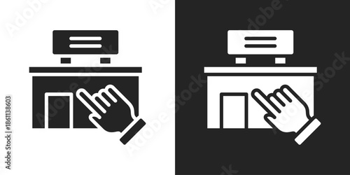 store location Icon In Black And White Glyph Style