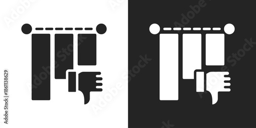 negative feedback Icon In Black And White Glyph Style