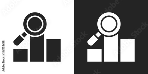 Canvastavla market analysis Icon In Black And White Glyph Style
