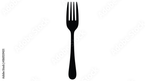 A simple black fork against a white background a striking silhouette