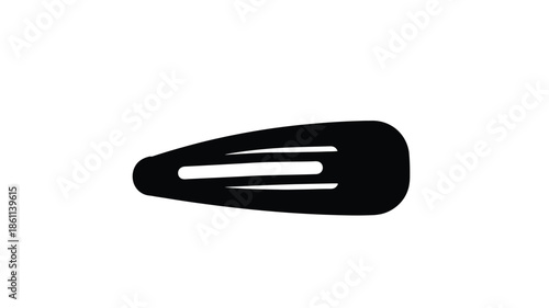 Simple black hair clip design presented as a striking silhouette