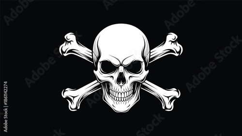 Skull and crossed bones symbol illustration.