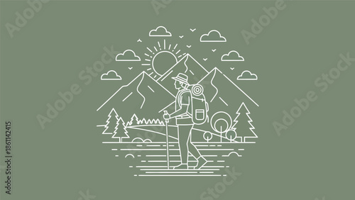 Chalk Drawn Lighthouse on Seaside Sketch.