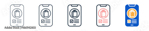 Mobile Order different style icons set vector illustration. 