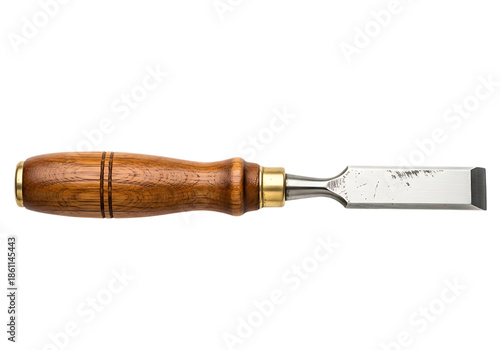 High-quality wooden chisel isolated on transparent background
