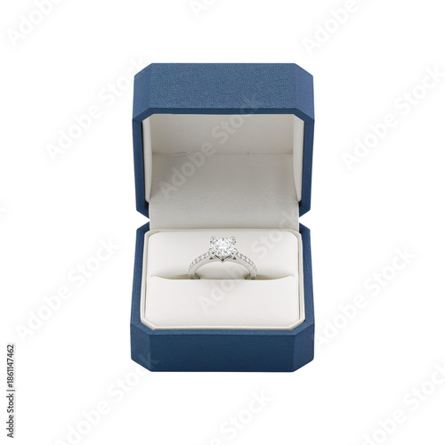 Beautiful Ring in a Blue Box, Ready for a Special Occasion or Celebration