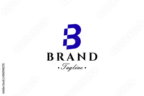 Letter B logo with flat vector design for business name, brand and company