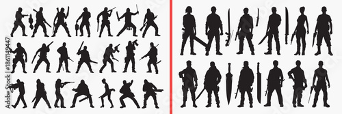 young people silhouette vector, teenager black silhouettes, youth lifestyle illustration set, casual standing outline art, modern youth vector collection, teen icon set, people clipart silhouettes, li