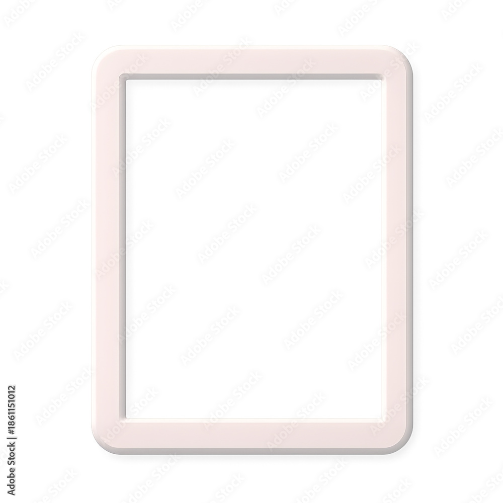 Fototapeta premium Light pink picture frame isolated on transparent background