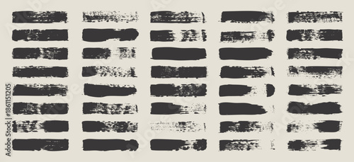 Grunge brush strokes, lines, ink smudges, hand-drawn scribble shapes. Handmade sketchy marks, acrylic stains, charcoal streaks. Paint textures, dry brush effect. Marker underline. Vector illustration