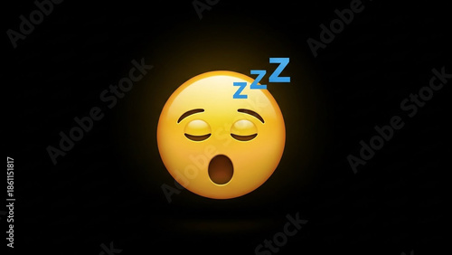 A surprised emoji with a sleepy expression on a dark background

