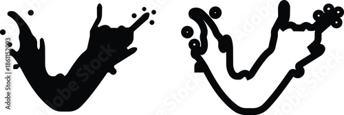 water drop ion icon set in flat and line style, liquid droplet and hydration symbol collection with aqua, fluid and moisture concepts, minimal monochrome vector graphic group