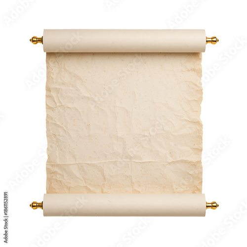 Blank Scroll With Wooden Rollers Ready for Writing or Decoration