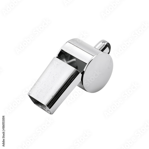 Whistle With Shiny Finish Resting on a Plain Surface Under Good Lighting