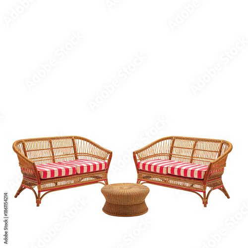 Wicker Furniture Set for Outdoor Seating in Modern Design for Patios or Gardens