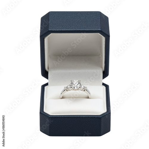 Beautiful Ring in a Blue Box, Ready for a Special Occasion or Celebration