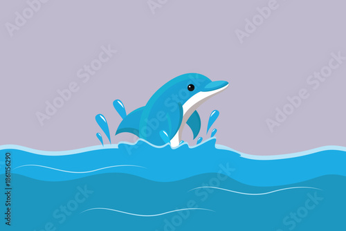 Wallpaper Mural Sea animals Concept. Colored flat vector illustration isolated Torontodigital.ca