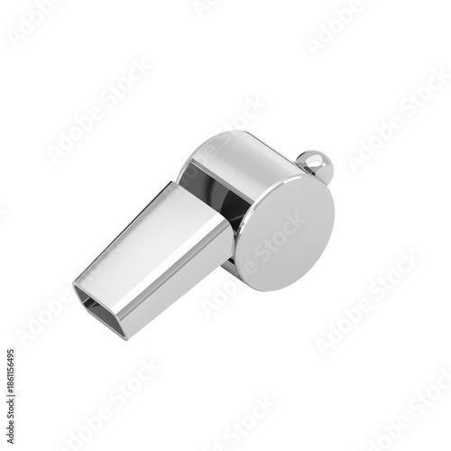 Whistle With Shiny Finish Resting on a Plain Surface Under Good Lighting