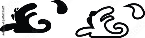 water drop ion icon set in flat and line style, liquid droplet and hydration symbol collection with aqua, fluid and moisture concepts, minimal monochrome vector graphic group