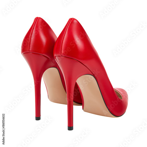 High Heels in Red Color With a Sleek Design on a Simple Background