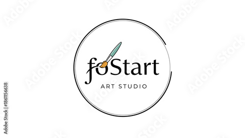 FoStart Art Studio logo with a paintbrush integrated into the letter o in a circular design.