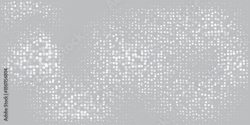 Transparant dot silver halftone gradient texture. Vanishing polka dot background. Repeating dots gradation abstract simple art