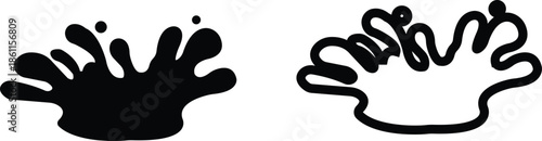 water drop ion icon set in flat and line style, liquid droplet and hydration symbol collection with aqua, fluid and moisture concepts, minimal monochrome vector graphic group