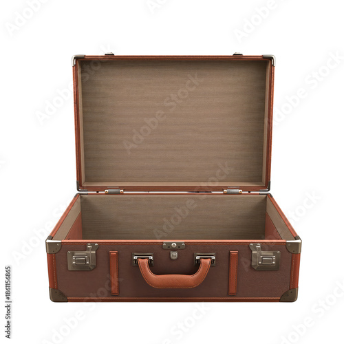 Open Suitcase on a Plain Background With No Contents or Clothing Visible