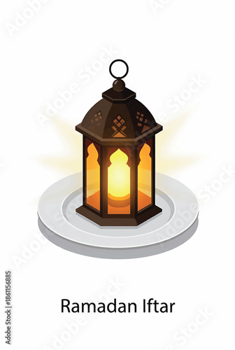Illuminated lantern for ramadan iftar