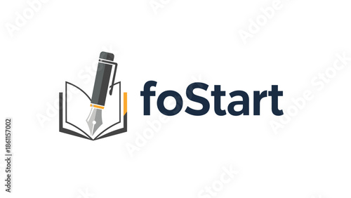FoStart logo with an open book and a fountain pen.