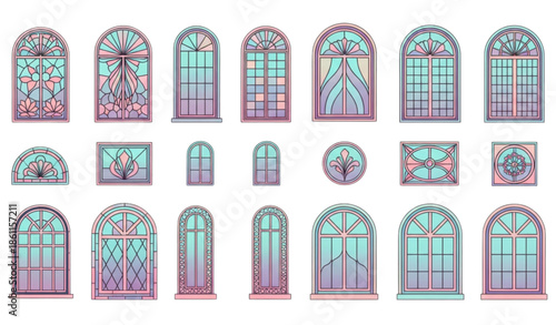 Potted spring flowers watercolor vector illustration set with lavender lily and tulip isolated on white background