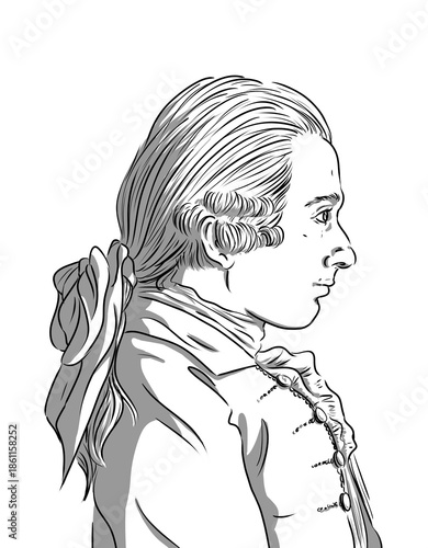 Foto Portrait of the Marquis de Sade, famous french writer