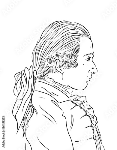Foto Portrait of the Marquis de Sade, famous french writer