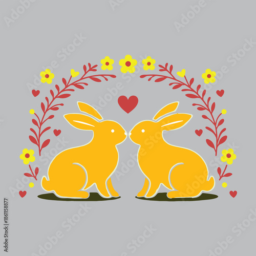 happy easter card with bunny