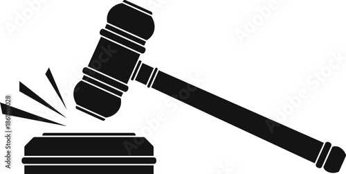 Judge's gavel, judicial gavel, judge's hammer icon. Vector, cartoon illustration, poster, postcard. Vector