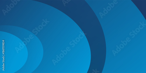 Layered concentric curved shapes in varying blue tones from light cyan to deep navy. Vector design for corporate presentations, website headers, technology branding and digital marketing materials