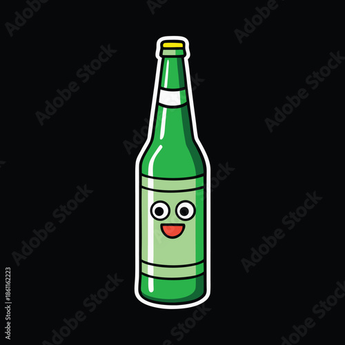 A vibrant green ale gleams against a deep black backdrop, highlighting frothy bubbles and rich color, creating a striking, bold, and festive visual contrast.
