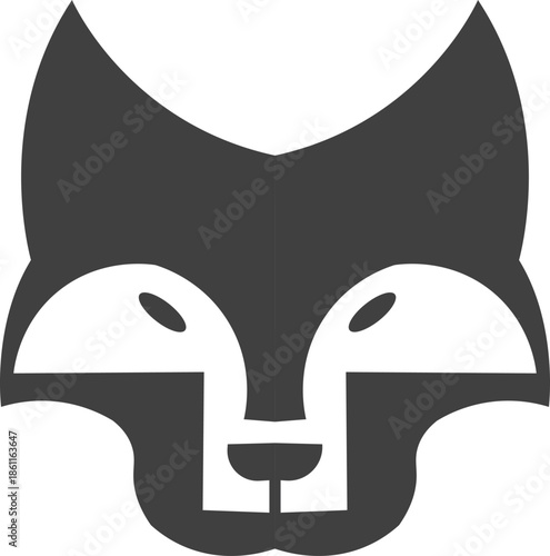 Minimalist Geometric Fox Head Logo